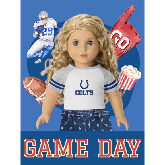 American Girl Doll NFL Indianapolis COLTS TEE + STARRY JEGGINGS Football Outfit! - Picture 2 of 13